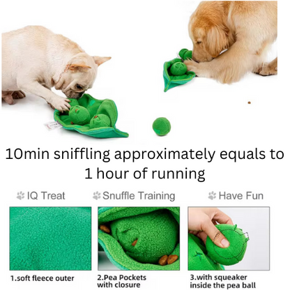 Interactive Green Pea Sniffing Dog Toy