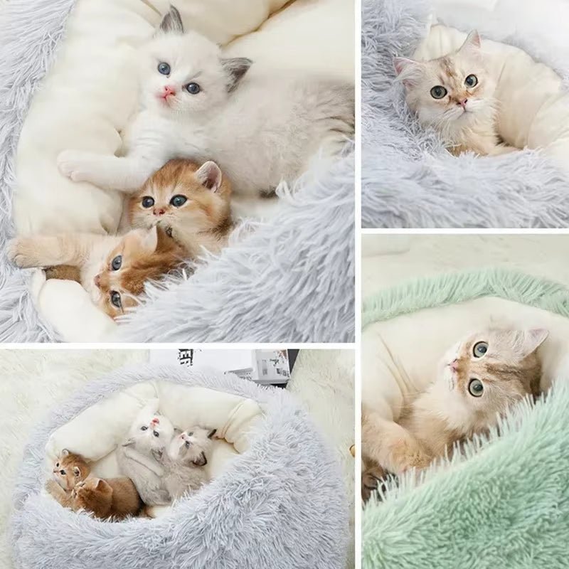 Plush 2 - in - 1 Cat Bed - UwUPets